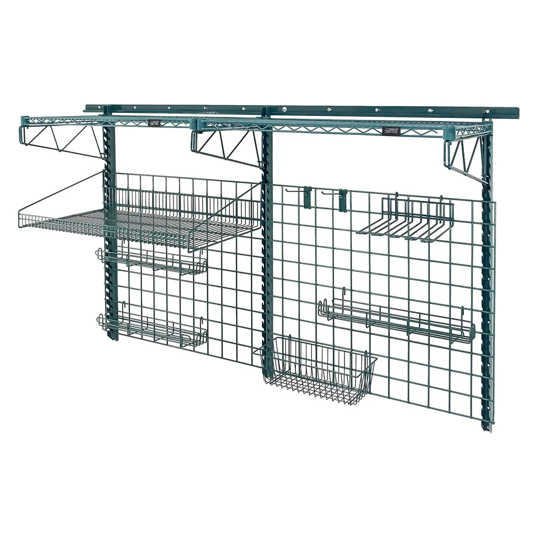 Quantum SGK-803036-1P Green Epoxy Wall Mounting Store Grid Medium-Duty Kit