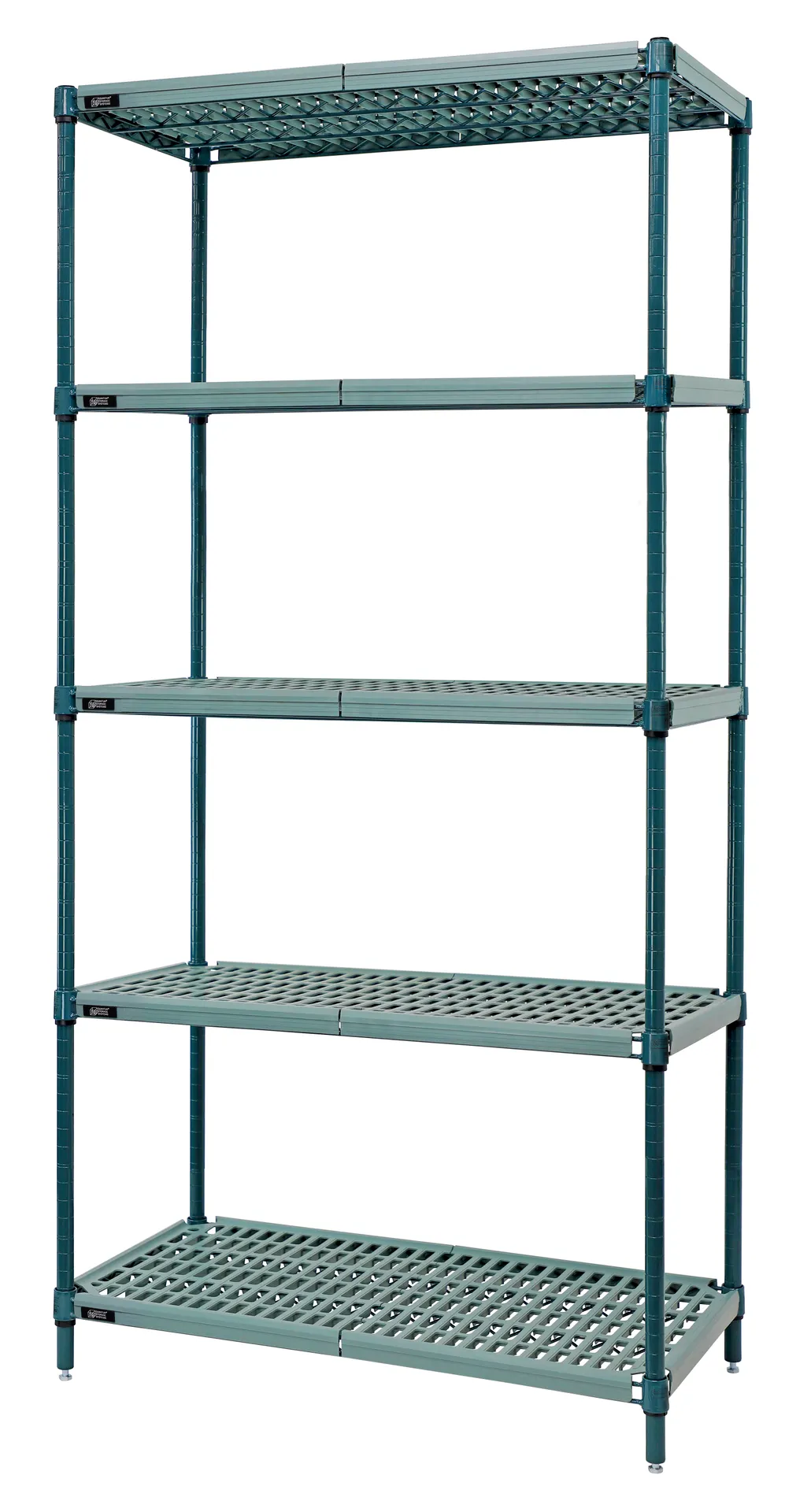 Quantum WR63-2424WPM-5 Wire Plastic Mat Shelving Unit, Stationary, 5-Tier