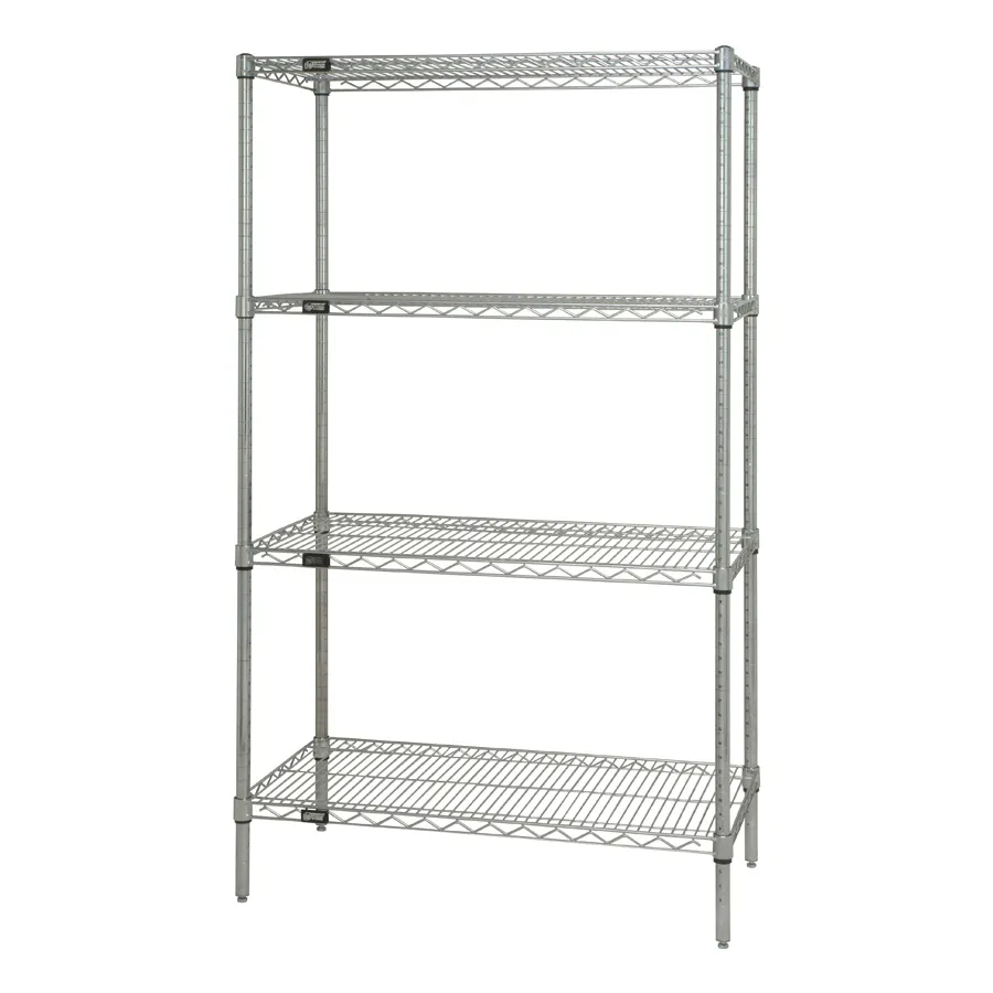 Quantum WR63-3072P-5 NSF 5 Shelf Green Epoxy Wire Shelving Starter Kit - 72" x 30" x 63"