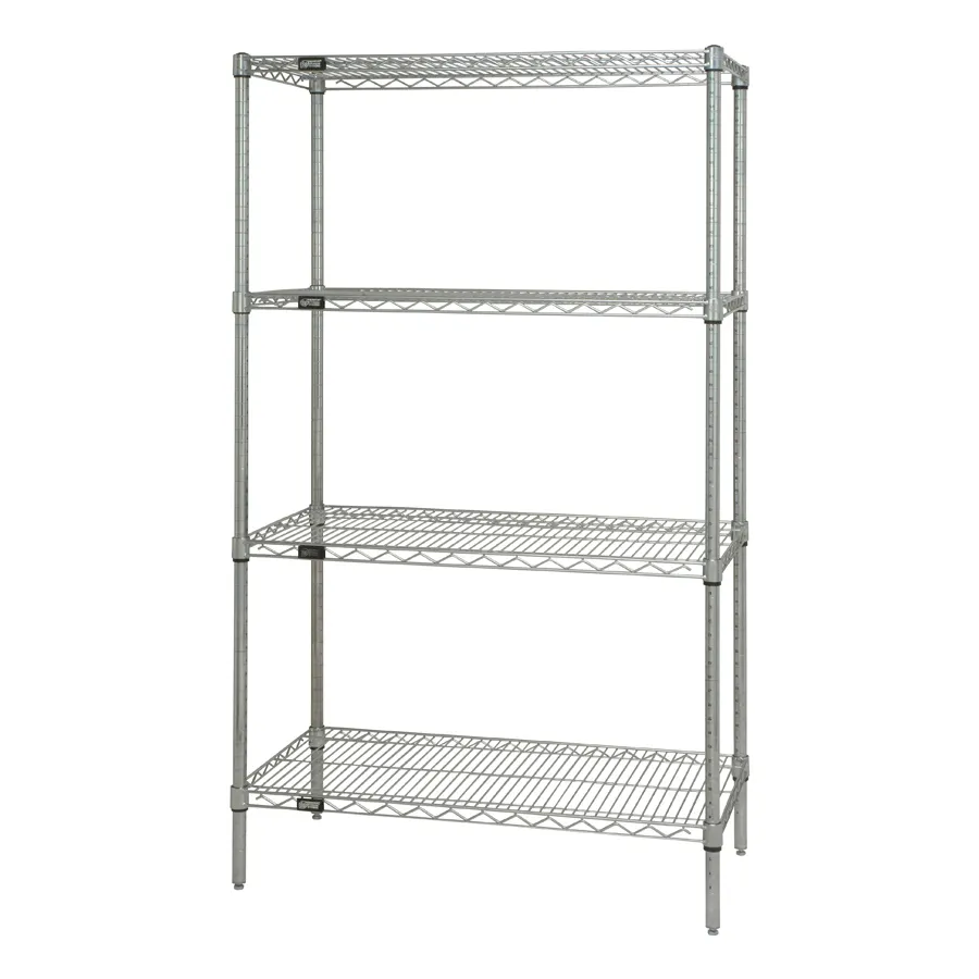 Quantum WR63-3660BK-5 NSF 5 Shelf Black Epoxy Wire Shelving Starter Kit - 60" x 36" x 63"