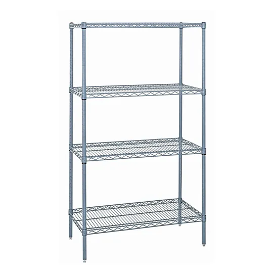 Quantum WR86-2172C NSF 4 Shelf Chrome Wire Shelving Starter Kit - 72" x 21" x 86"