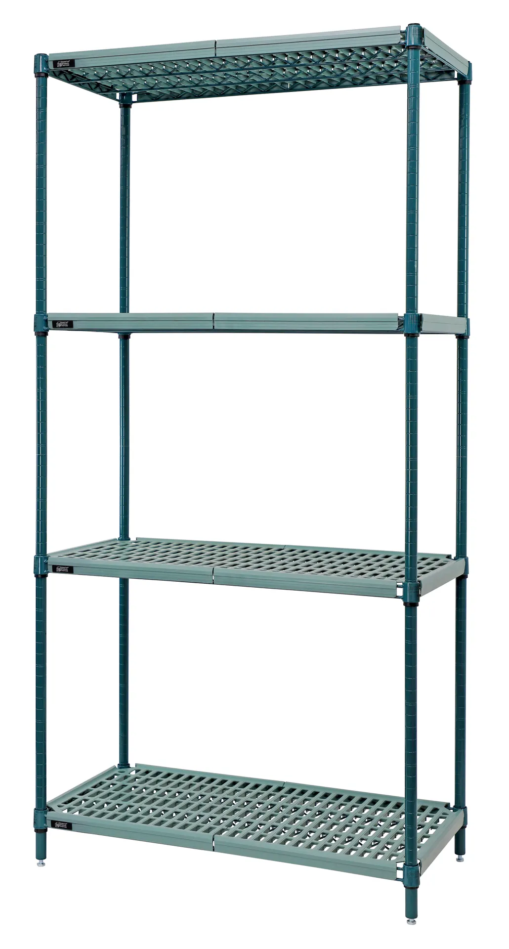 Quantum WR86-2424WPM Wire Plastic Mat Shelving Unit, Stationary, 4-Tier