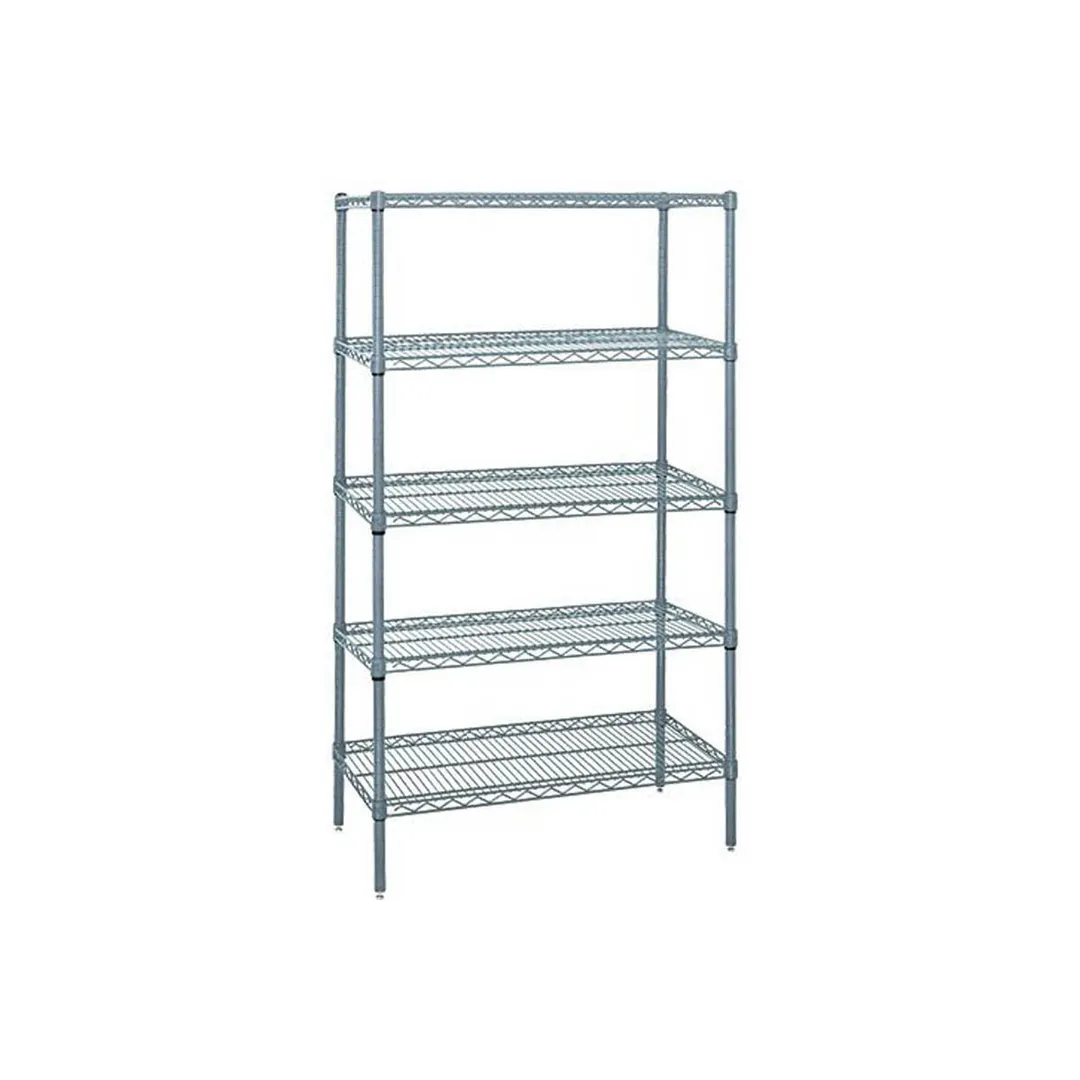 Quantum WR86-2460GY-5 NSF 5 Shelf Gray Epoxy Wire Shelving Starter Kit - 60" x 24" x 86"