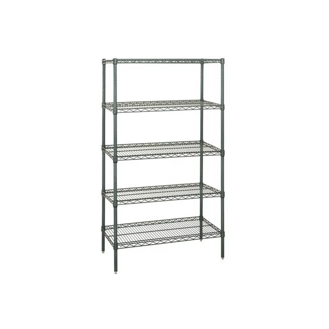 Quantum WR86-2460P-5 NSF 5 Shelf Green Epoxy Wire Shelving Starter Kit - 60" x 24" x 86"