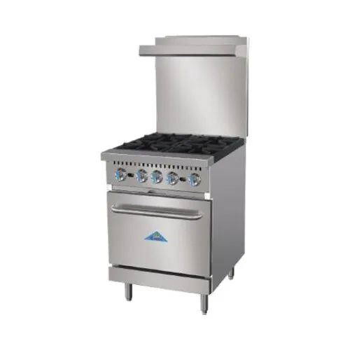 Comstock-Castle R4 24" Gas Restaurant Range w/ (4) Open Burners, (1) Space Saver Oven, 150.000 BTU