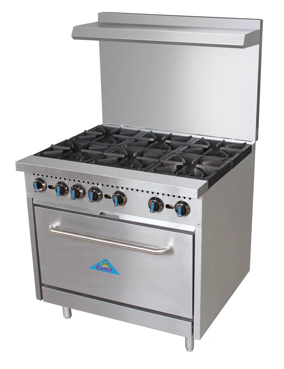 Comstock-Castle R6 36" Gas Restaurant Range w/ (6) Open Burners, (1) Standard Oven, 210.000 BTU