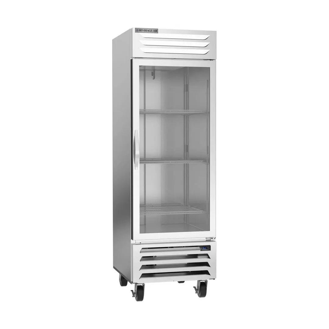 Beverage Air RB23HC-1G 27" 1-Section Reach-In Refrigerator w/ Glass Full Door, Bottom Mounted, Aluminum Interior, 23 cu. ft.