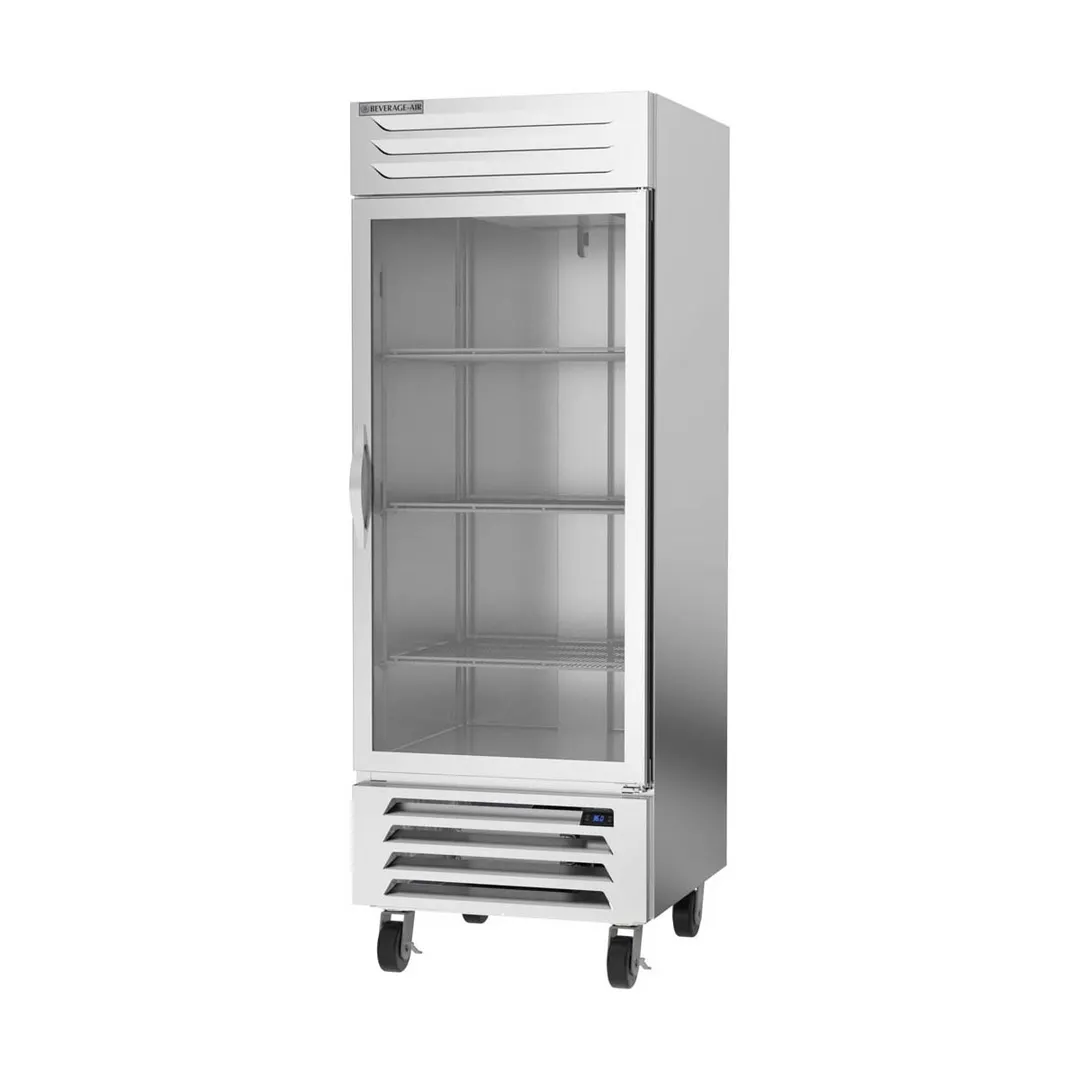 Beverage Air RB27HC-1G 30" 1-Section Reach-In Refrigerator w/ Glass Full Door, Bottom Mounted, Aluminum Interior, 26 cu. ft.