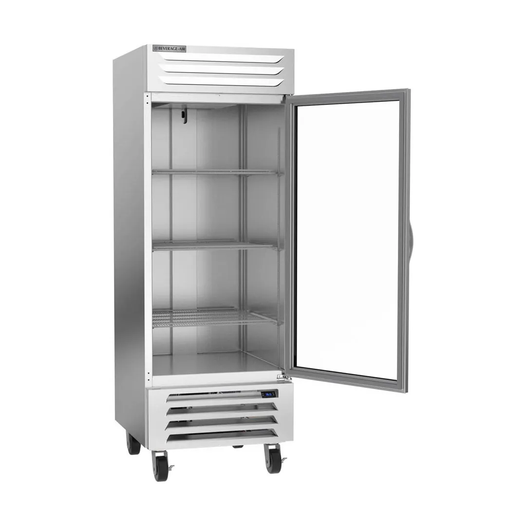 Beverage Air RB27HC-1G 30" 1-Section Reach-In Refrigerator w/ Glass Full Door, Bottom Mounted, Aluminum Interior, 26 cu. ft.