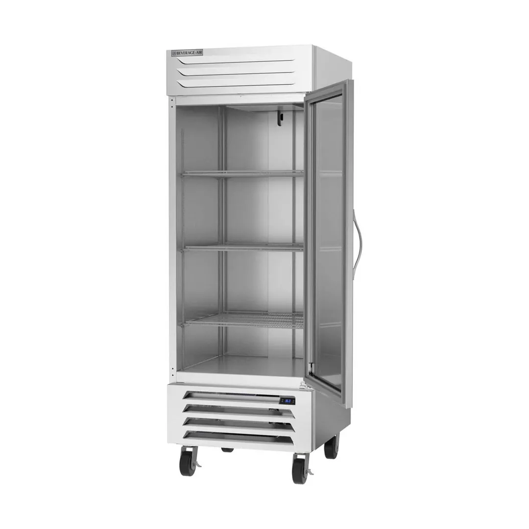 Beverage Air RB27HC-1G 30" 1-Section Reach-In Refrigerator w/ Glass Full Door, Bottom Mounted, Aluminum Interior, 26 cu. ft.