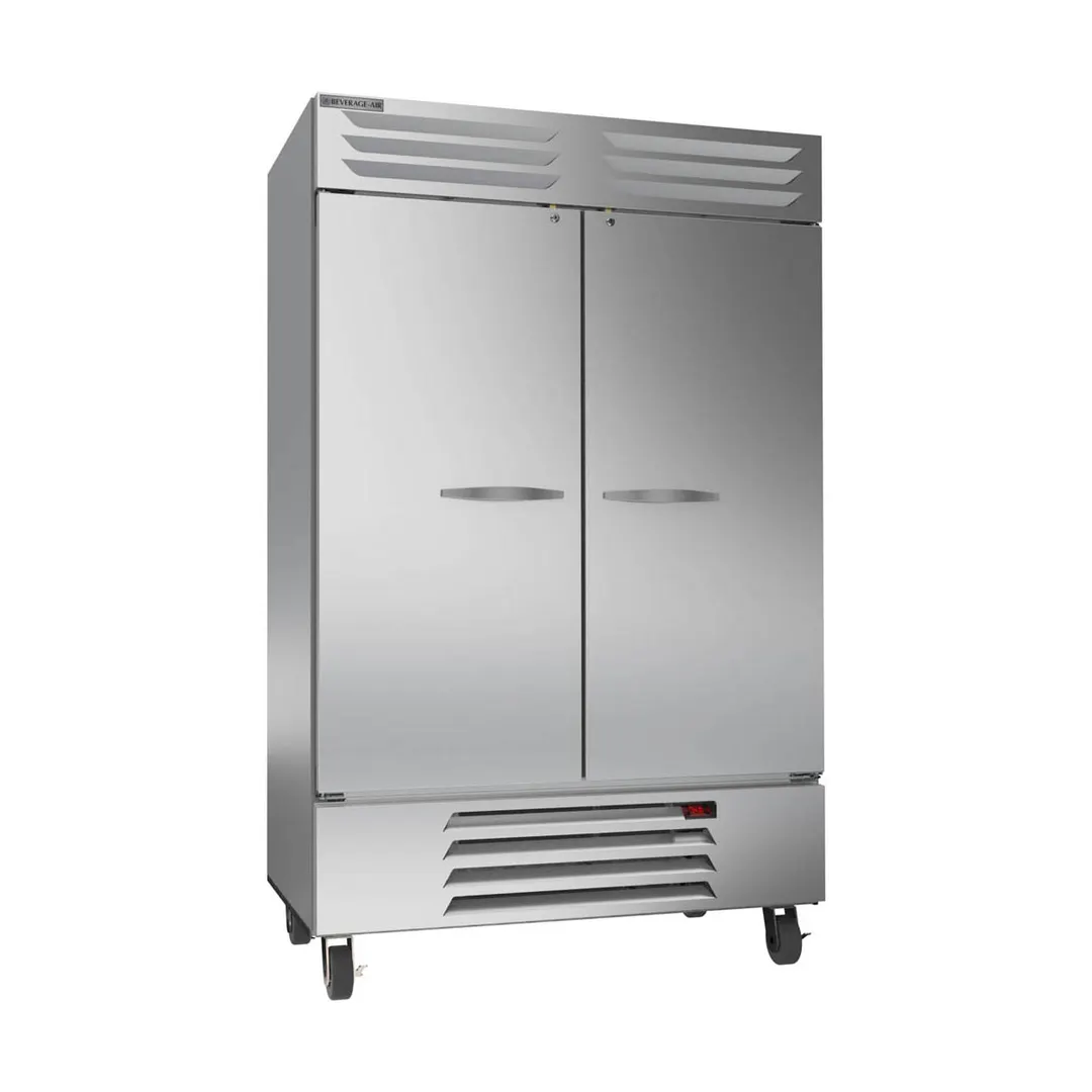 Beverage Air RB49HC-1S 52" Two-Section Reach-In Refrigerator w/ 2 Solid Doors, Bottom Mounted, Aluminum Interior, 46 cu. ft.