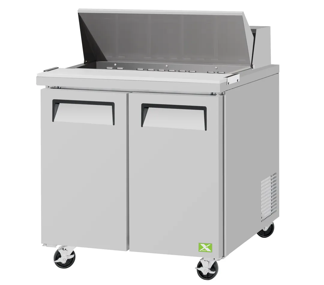 RefrigerationX XST-36-N6 36" 2-Door Sandwich and Salad Prep Table, 10 Pans, Stainless Steel & Galvanized Steel