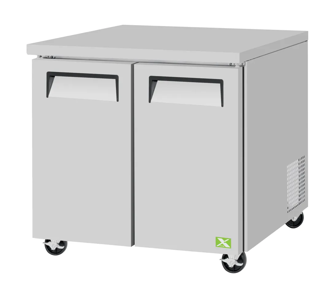 RefrigerationX XUF-36-N 36" 2-Door Undercounter Freezer, Stainless Steel & Aluminum, 9.74 cu. ft.