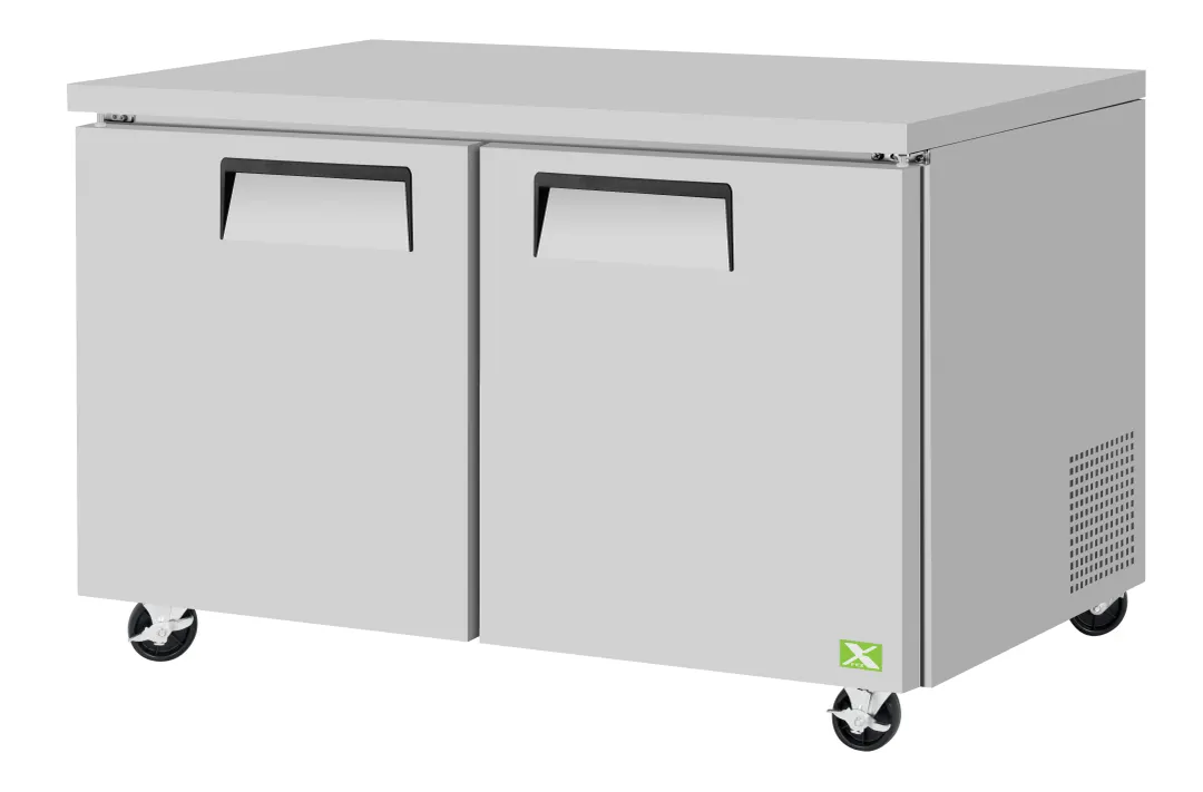 RefrigerationX XUF-60-N 60" 2-Door Undercounter Freezer, Stainless Steel & Aluminum, 16.86 cu. ft.