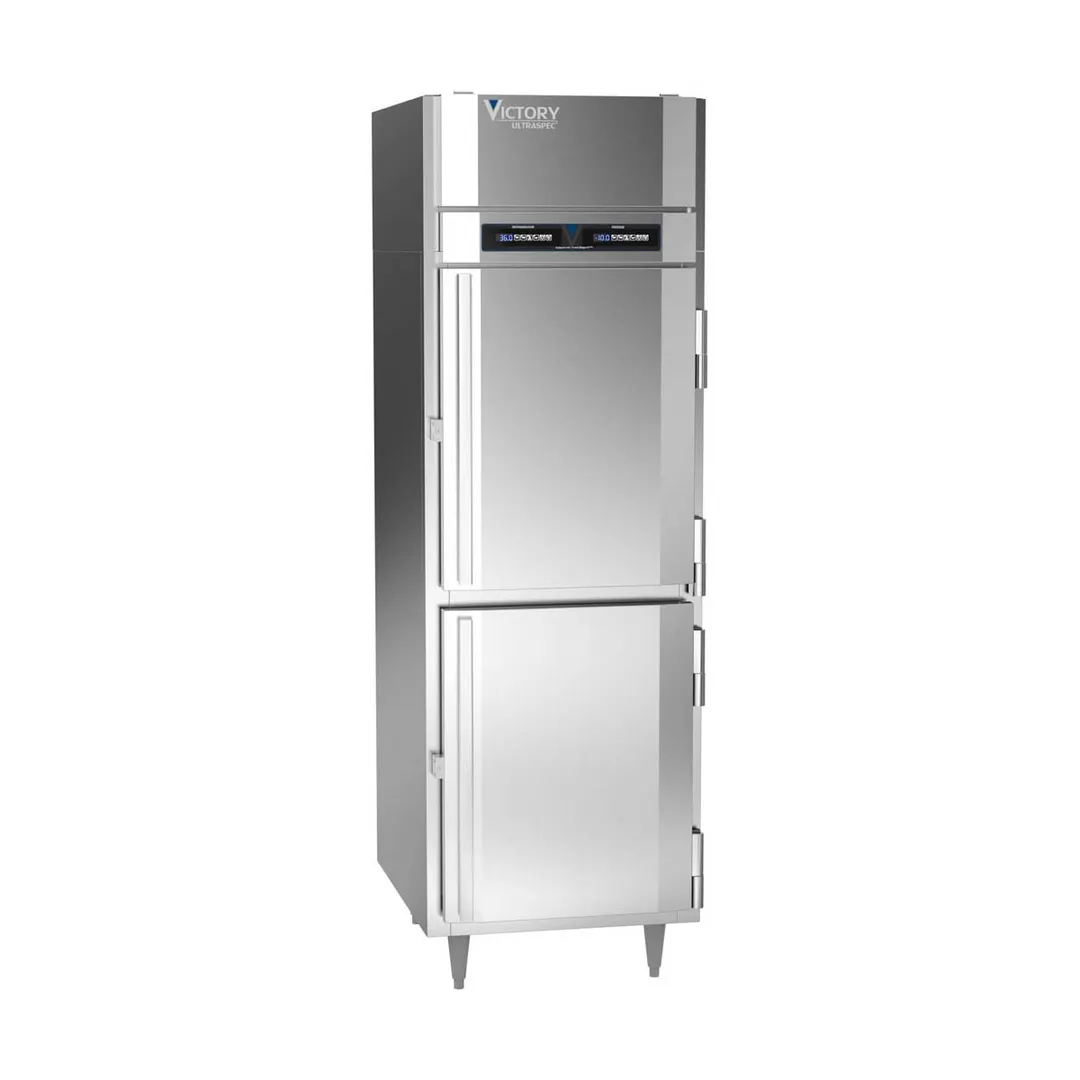 Victory RFS-1D-S1-HD-HC 26" 1-Section Reach-In Refrigerator Freezer Combo w/ 2 Solid Half-Doors