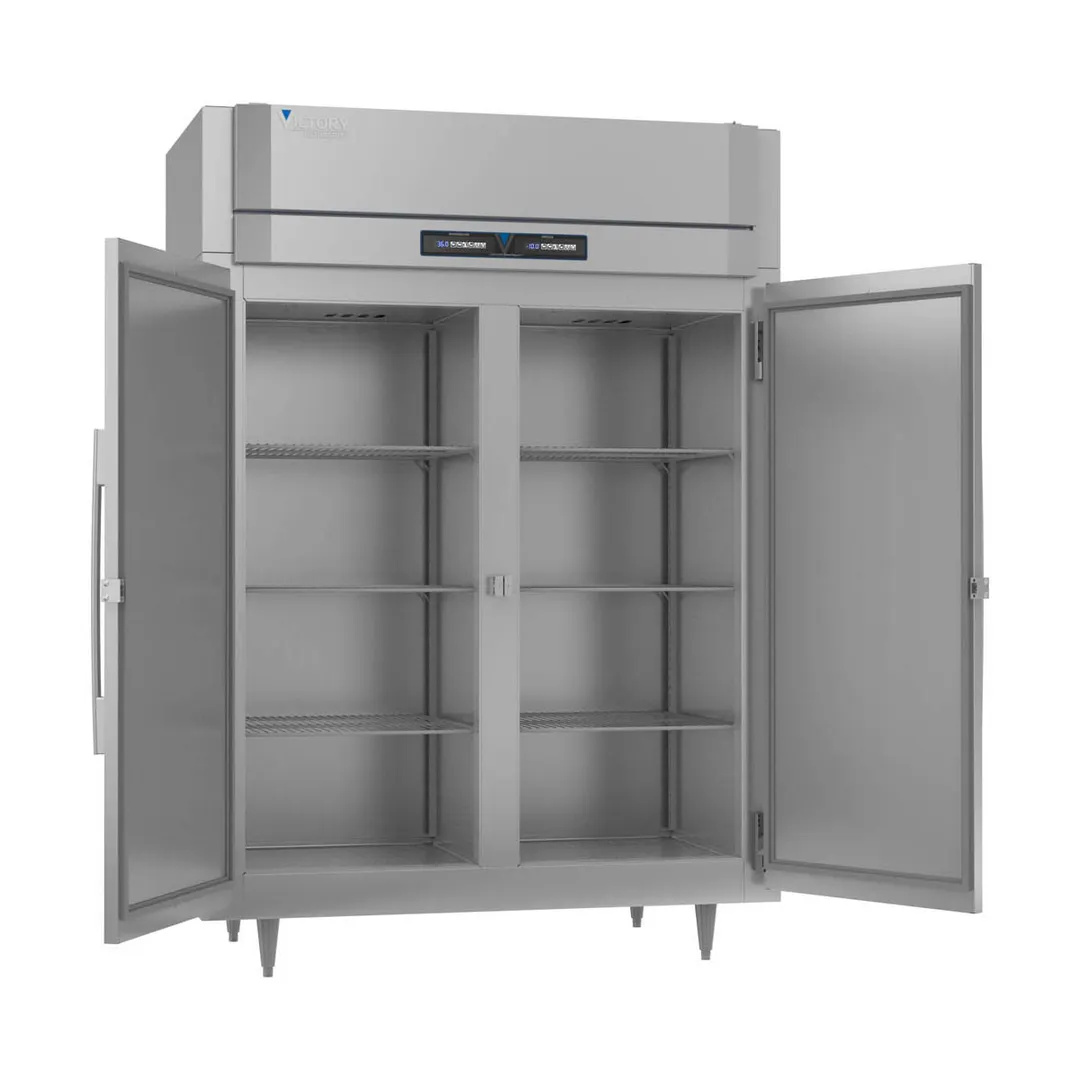 Victory RFS-2D-S1-EW-HC 58" 2-Section Reach-In Refrigerator/Freezer Combo w/ 2 Solid Doors