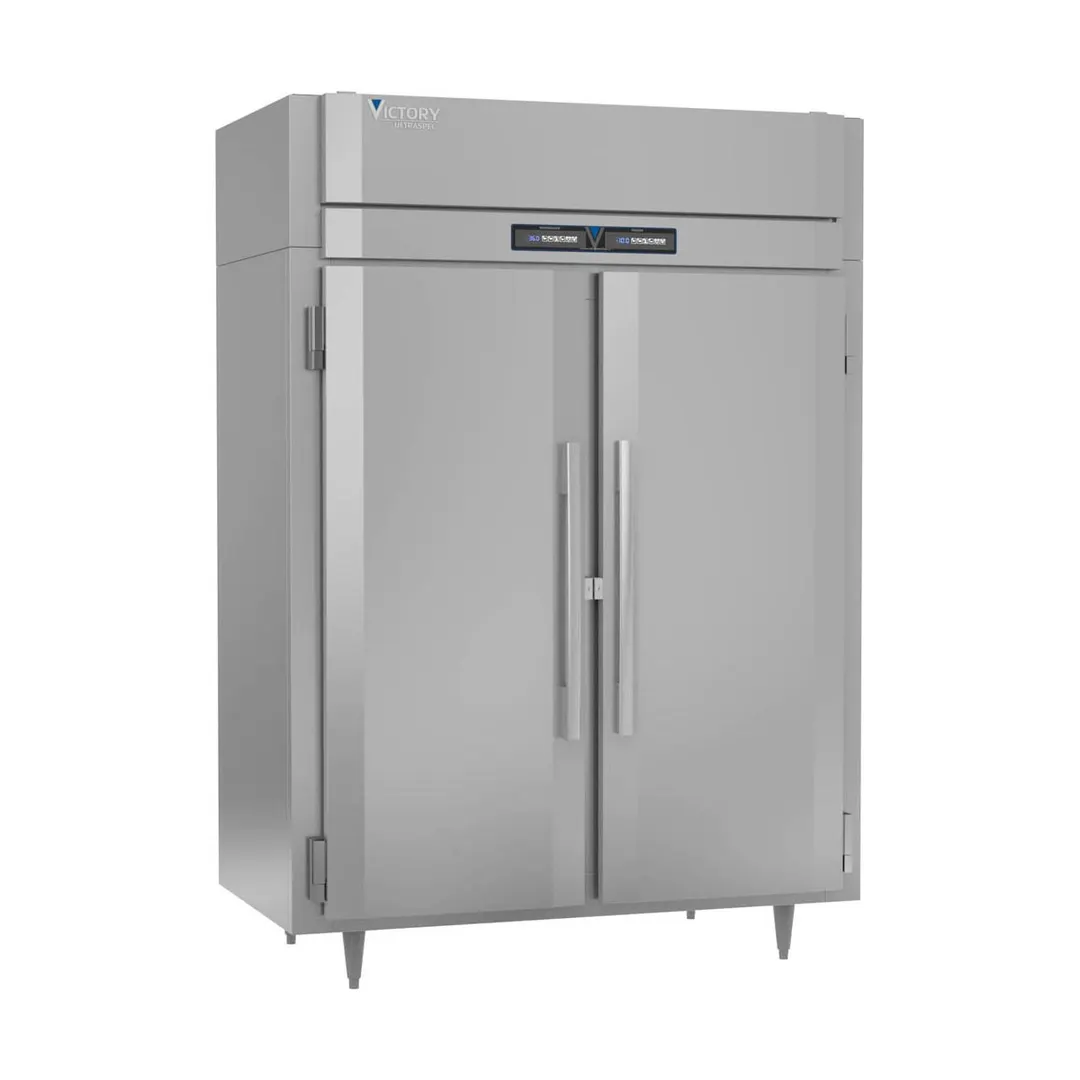 Victory RFS-2D-S1-EW-PT-HC 58" 2-Section Pass-Thru Refrigerator Freezer Combo w/ 4 Solid Doors