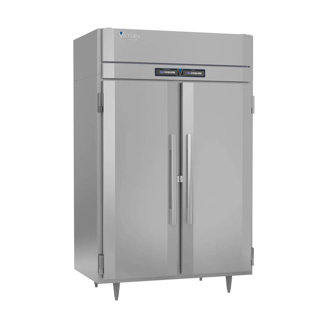 Victory RFS-2D-S1-HC 52" 2-Section Reach-In Refrigerator Freezer Combo w/ 2 Solid Doors