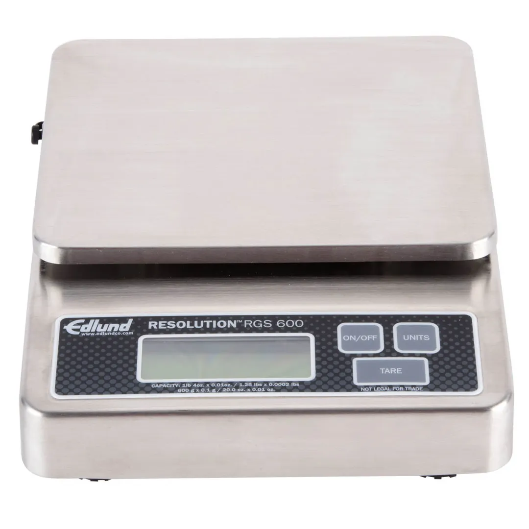 Edlund RGS-600 Digital Portion Scale – 1‑9 lb, Dual‑Voltage AC, Stainless Steel Housing, 0.01 oz Precision
