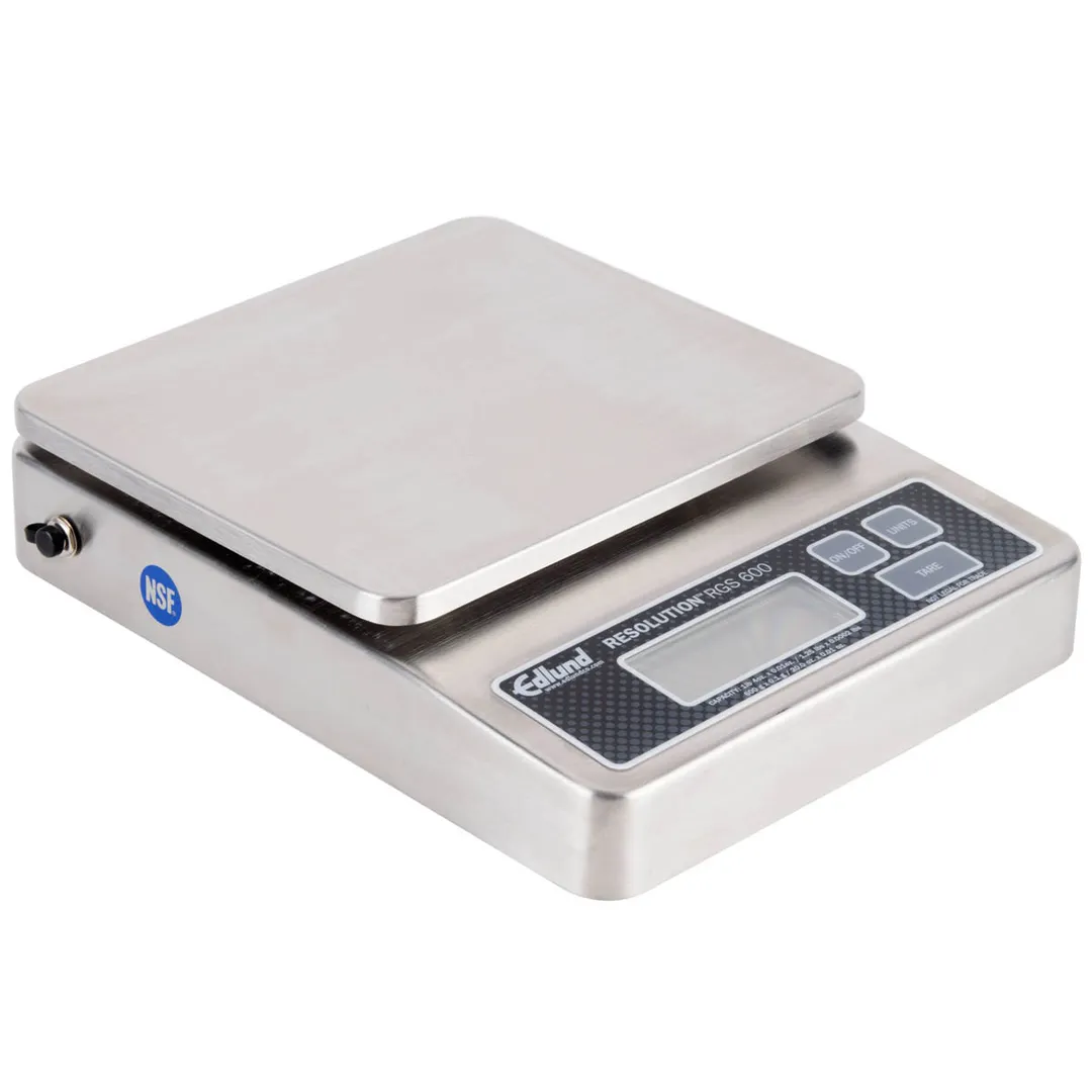 Edlund RGS-600 Digital Portion Scale – 1‑9 lb, Dual‑Voltage AC, Stainless Steel Housing, 0.01 oz Precision