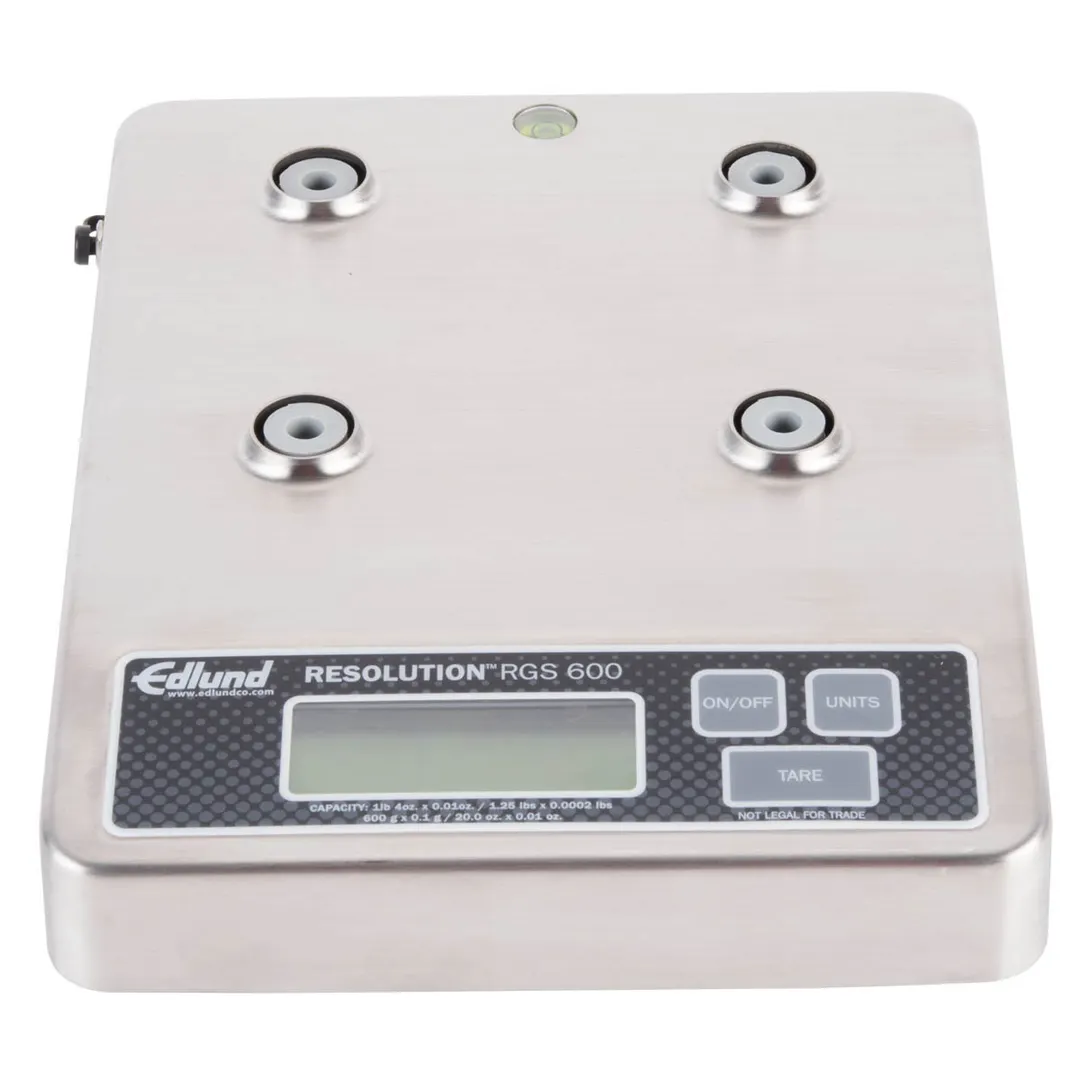 Edlund RGS-600 Digital Portion Scale – 1‑9 lb, Dual‑Voltage AC, Stainless Steel Housing, 0.01 oz Precision