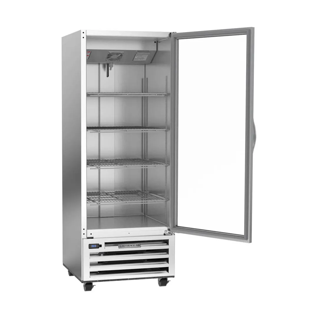 Beverage Air RI18HC-G 27" 1-Section Reach-In Refrigerator w/ Glass Full Door, Bottom Mounted, 1/4 hp, 17 cu. ft.