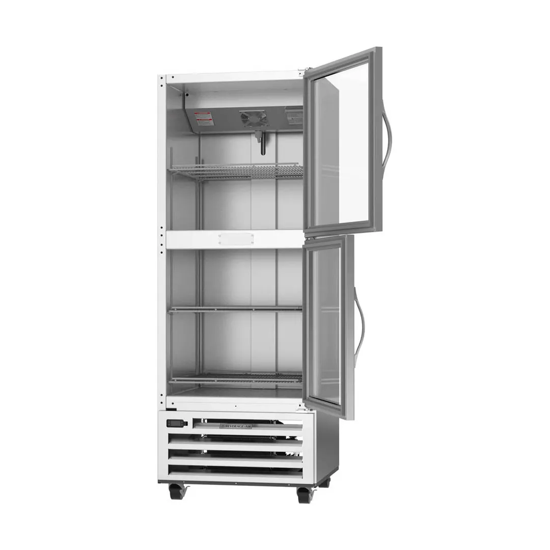 Beverage Air RI18HC-HG 27" 1-Section Reach-In Refrigerator w/ 2 Glass Half Doors, Bottom Mounted, 1/4 hp, 17 cu. ft.