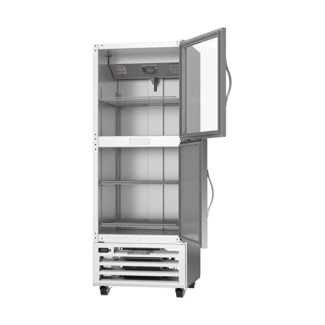 Beverage Air RI18HC-HGS, 27" 1-Section Reach-In Refrigerator w/ Top Glass & Bottom Solid Half Door, Bottom Mounted, 17 cu. ft.