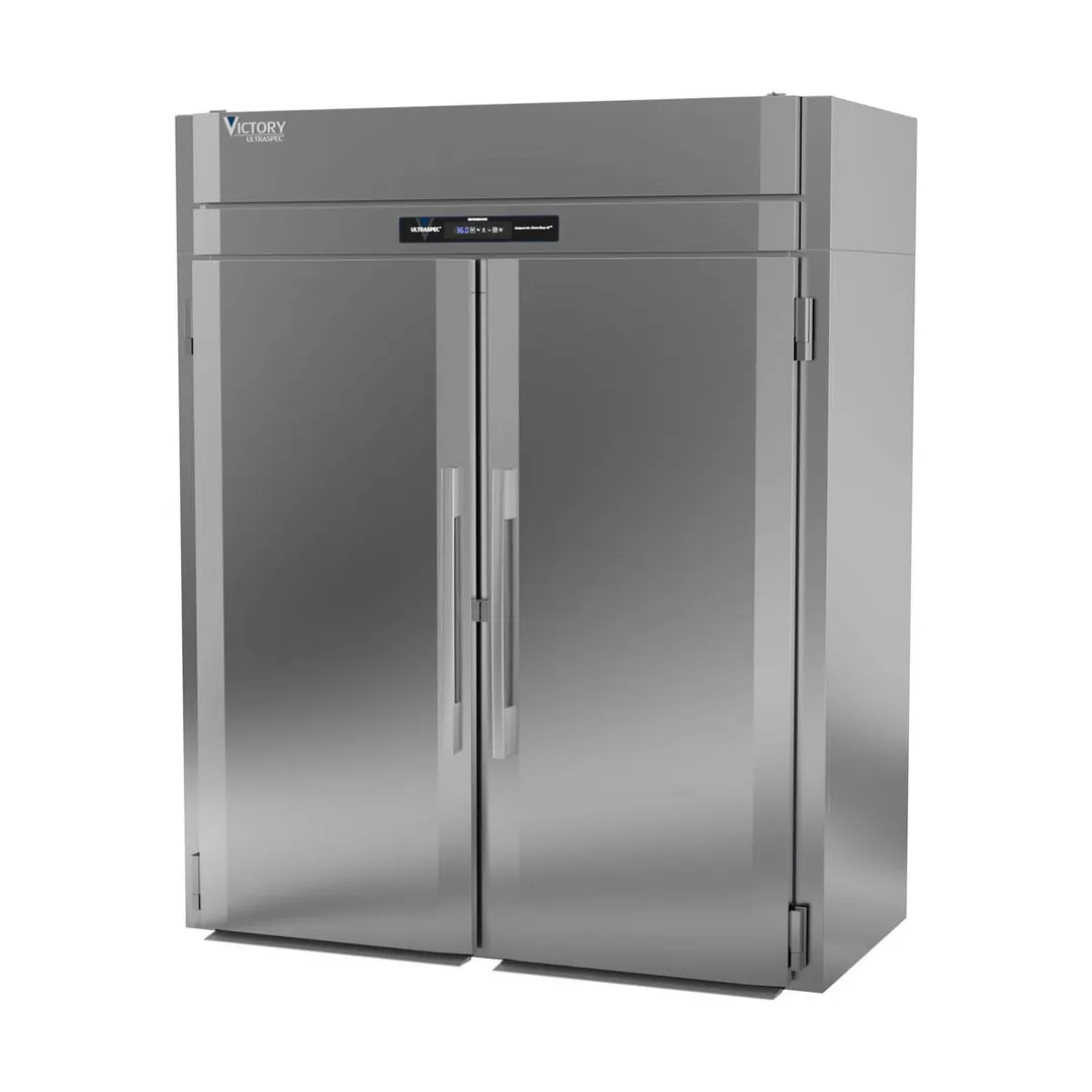 Victory RIS-2D-S1-HC 68" 2-Section Solid Door Roll-In Refrigerator, Stainless Steel, 70.84 cu. ft.