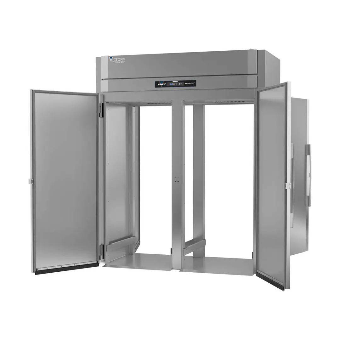 Victory RIS-2D-S1-PT-HC 68" 2-Section Roll-Thru Refrigerator w/ 4 Solid Doors, Stainless Steel, 78.49 cu. ft.