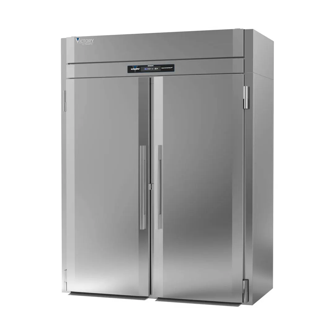 Victory RIS-2D-S1-PT-XH-HC 68" 2-Section Roll-Thru Refrigerator w/ 4 Solid Doors, Extra High, Stainless Steel, 85.76 cu. ft.