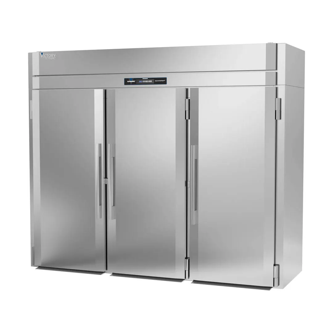 Victory RIS-3D-S1-HC 101" 3-Section Solid Door Roll-In Refrigerator, Stainless Steel, 106.81 cu. ft.