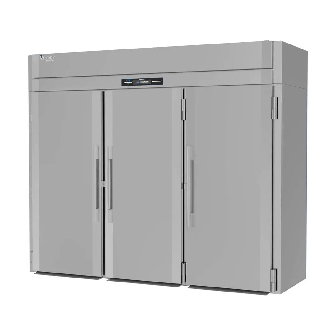 Victory RIS-3D-S1-PT-HC 101" 3-Section Roll-Thru Refrigerator w/ 6 Solid Doors, Stainless Steel, 118.3 cu. ft.