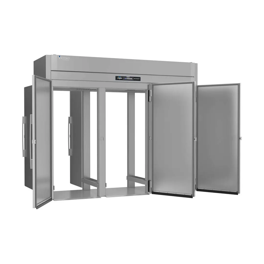 Victory RIS-3D-S1-PT-HC 101" 3-Section Roll-Thru Refrigerator w/ 6 Solid Doors, Stainless Steel, 118.3 cu. ft.