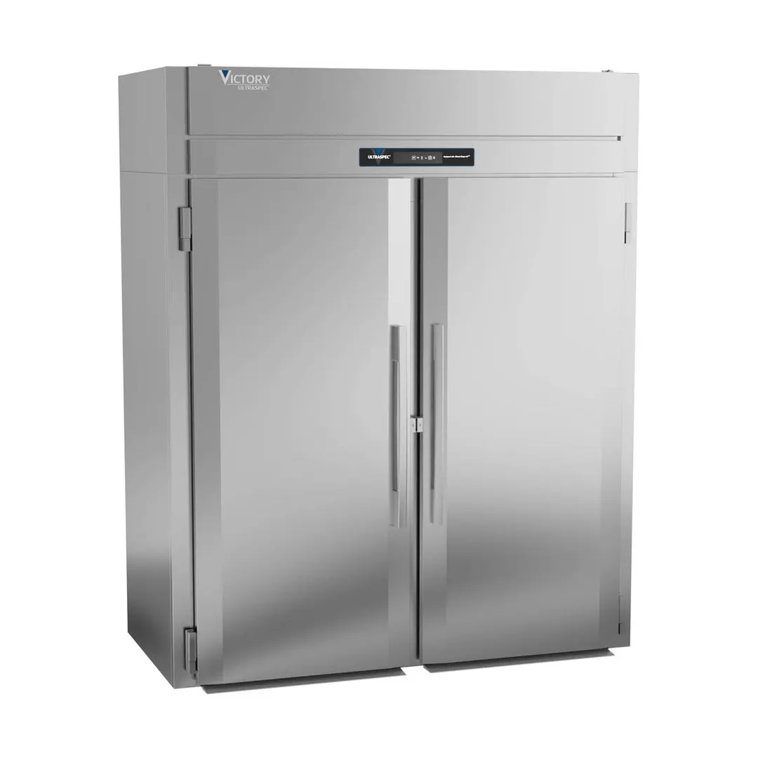 Victory RISA-2D-S1-HC 68" 2-Section Solid Door Roll-In Refrigerator, Aluminum Interior, 70.84 cu. ft.