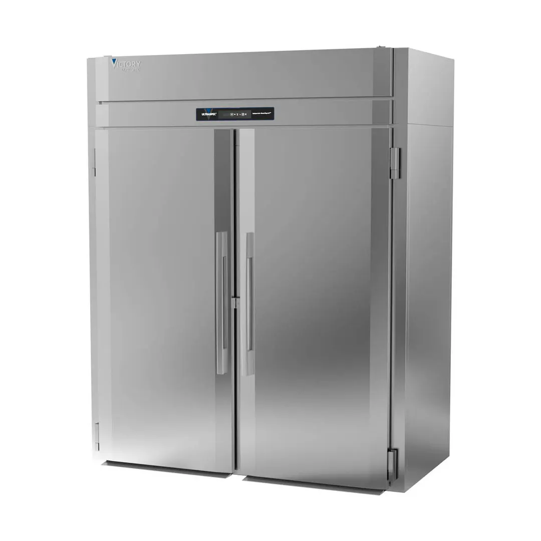 Victory RISA-2D-S1-PT-HC 68" 2-Section Roll-Thru Refrigerator w/ 4 Solid Doors, Aluminum Interior, 78.49 cu. ft.