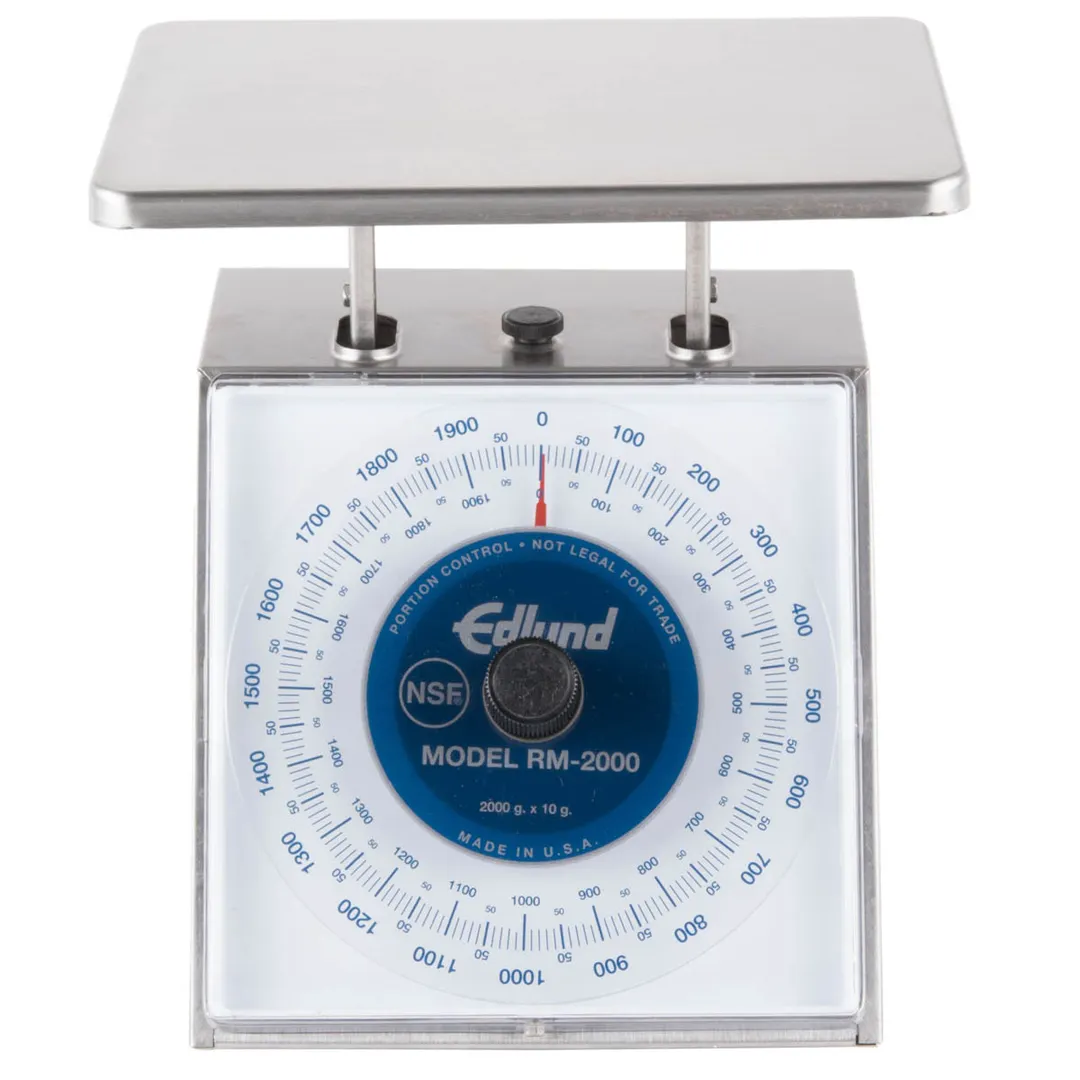 Edlund RM-2000 Portion Scale – 1-9 lb, 6-7" Platform, Stainless Steel, Rotating Dial, Sloped Display, Dishwasher‑Safe
