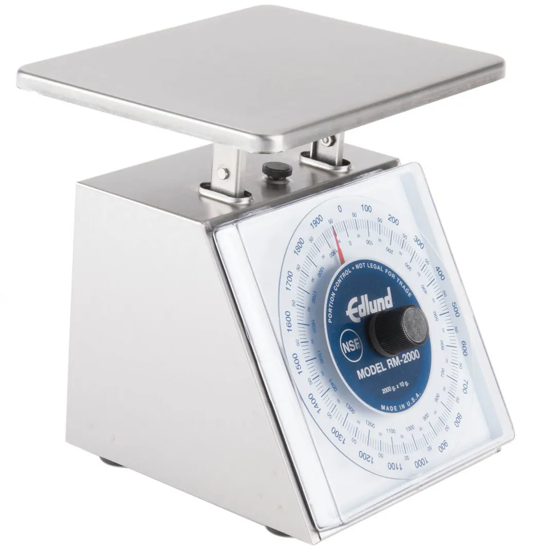 Edlund RM-2000 Portion Scale – 1-9 lb, 6-7" Platform, Stainless Steel, Rotating Dial, Sloped Display, Dishwasher‑Safe