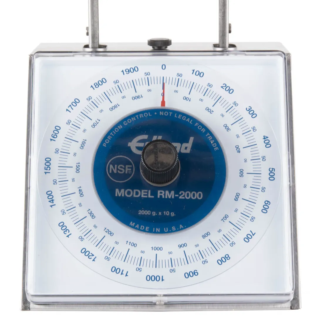 Edlund RM-2000 Portion Scale – 1-9 lb, 6-7" Platform, Stainless Steel, Rotating Dial, Sloped Display, Dishwasher‑Safe
