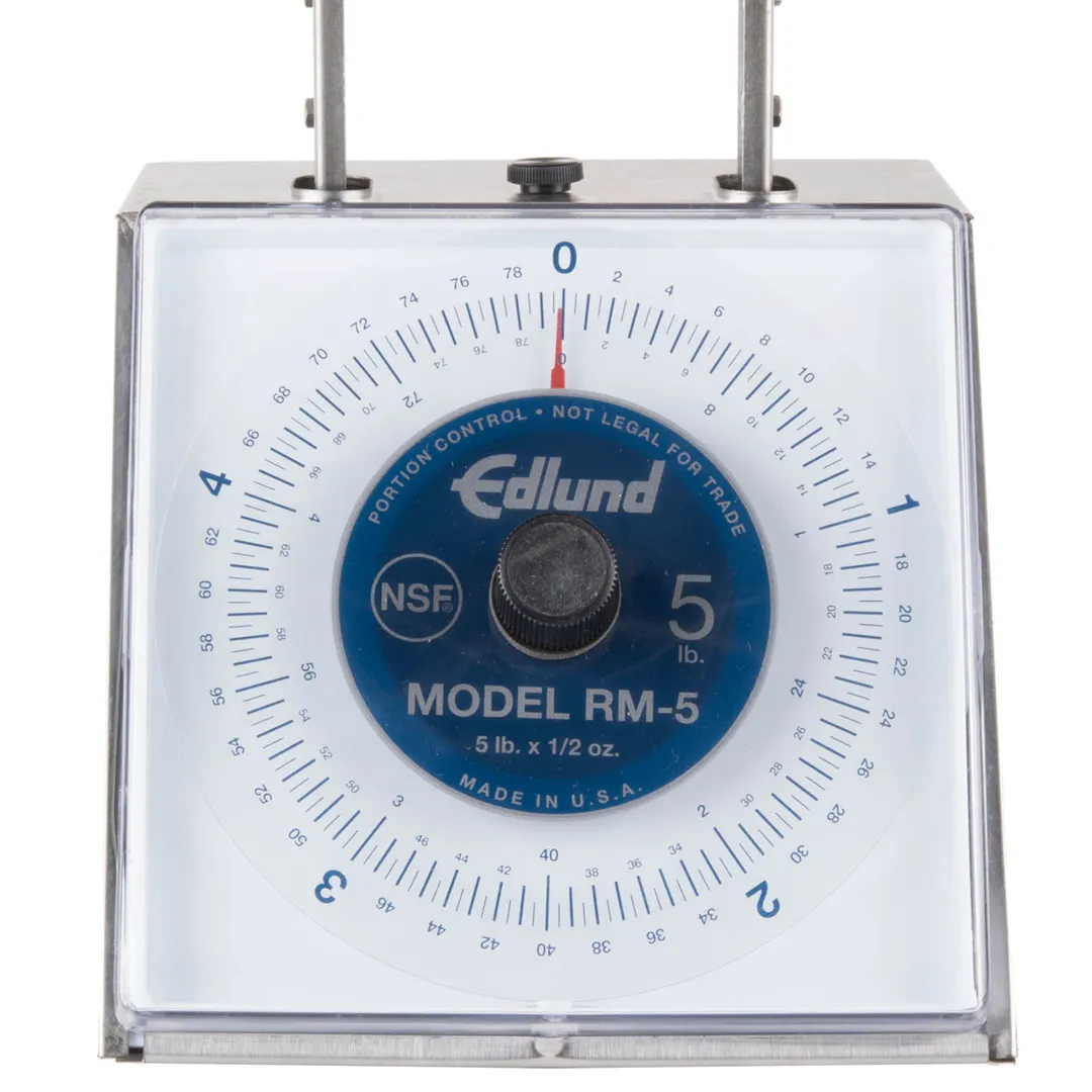 Edlund RM-5 Portion Scale – Stainless, 1‑9 lb Capacity, Rotating Dial, Sloped, 6‑7” Platform, Dishwasher‑Safe