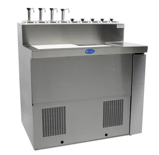 Randell DCFT-36-SR7 36" Flip Top Ice Cream Dipping Cabinet with Syrup Rail