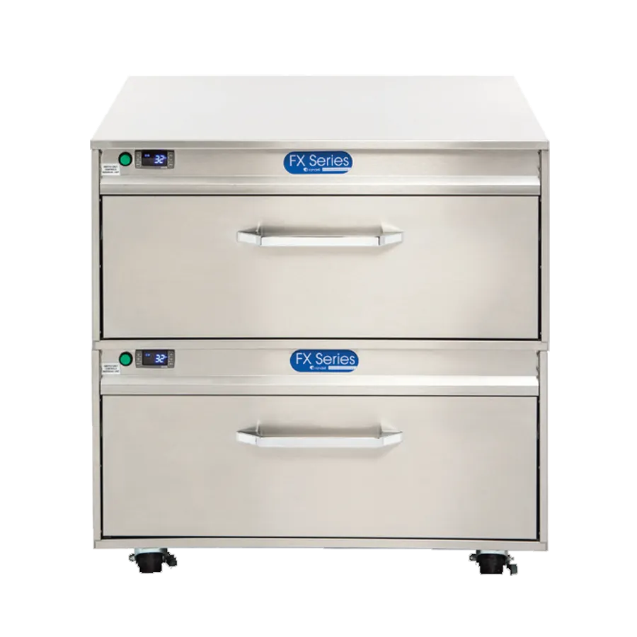 Randell FX-2WSREA-290 35" Flexible Refrigerator or Freezer Work Table w/ 2 Drawers, 5 cu. ft.