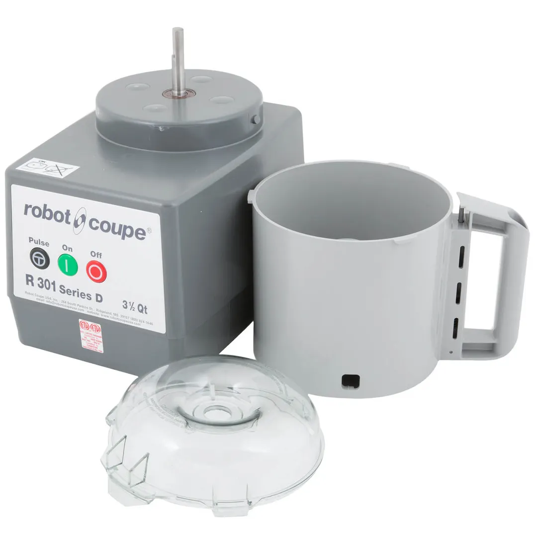 Robot Coupe R301B Commercial Food Processor, 3.7 L Gray Bowl, 1 1/2 hp, 1725 RPM