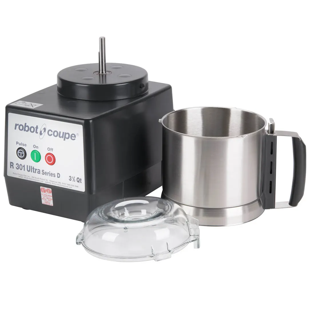 Robot Coupe R301UB Commercial Food Processor, 3.7 L Stainless Steel Batch Bowl, 1 1/2 hp, 1725 RPM