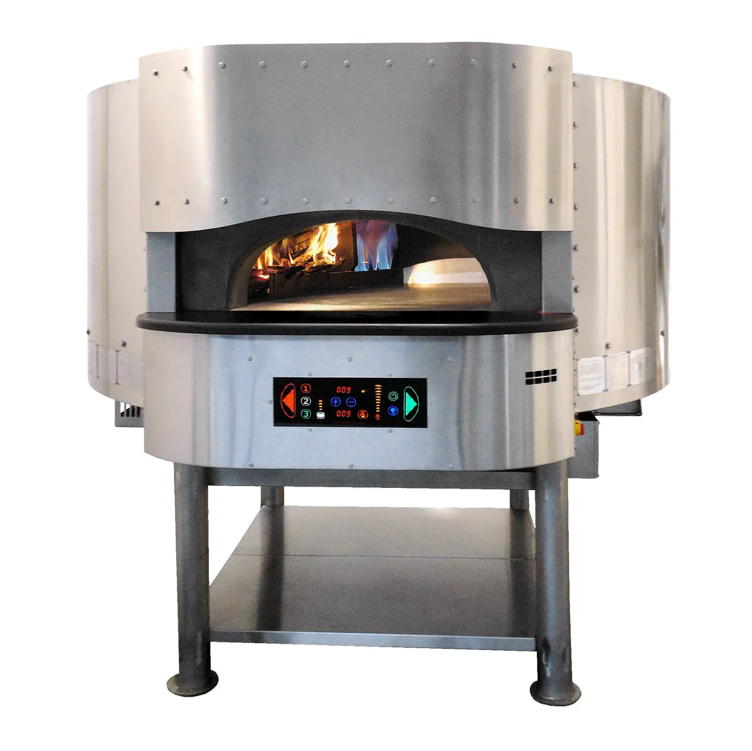 RositoBisani FGRI110-ST Wood / Coal / Gas Fired Rotary Oven w/ 47" Cooking Chamber, Touchscreen