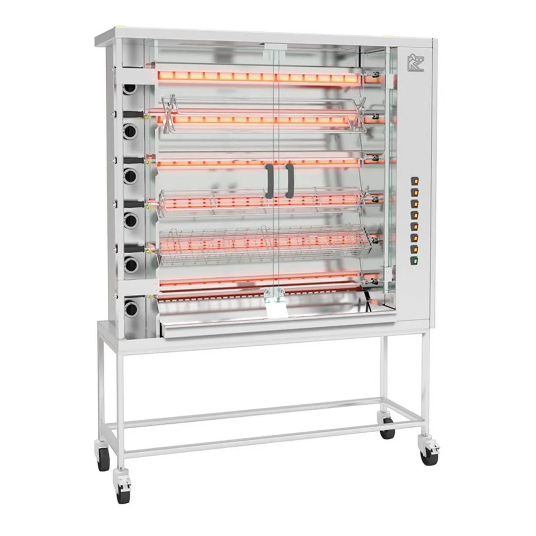 Rotisol USA FF1425-6G-SS Countertop Rotisserie Gas Oven w/ 6 Spits, 30-36 Chicken Capacity, 91.000 BTU