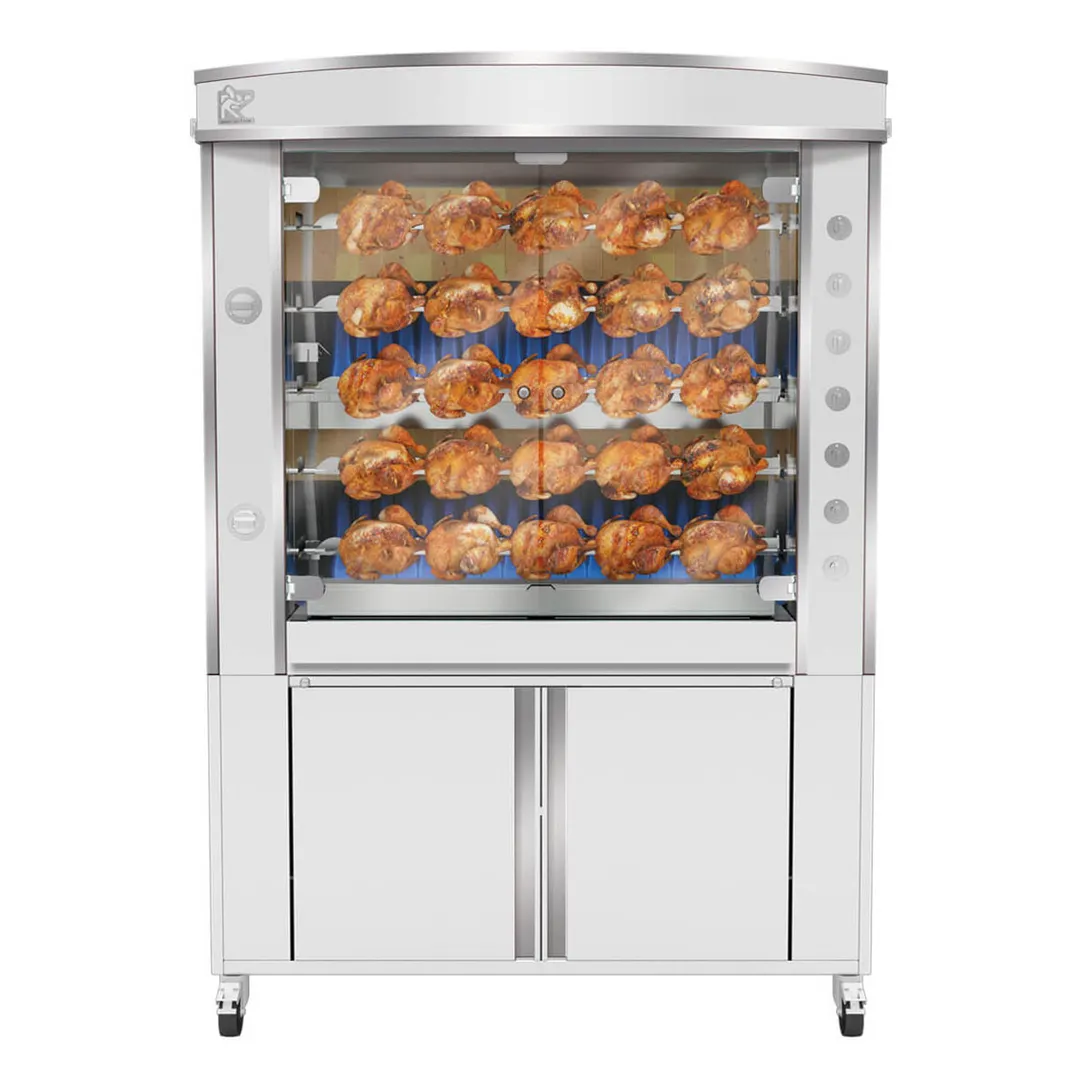 Rotisol USA GF1375-5G-LUX Rotisserie Gas Oven w/ 5 Spits, Countertop, 30-Chicken Capacity