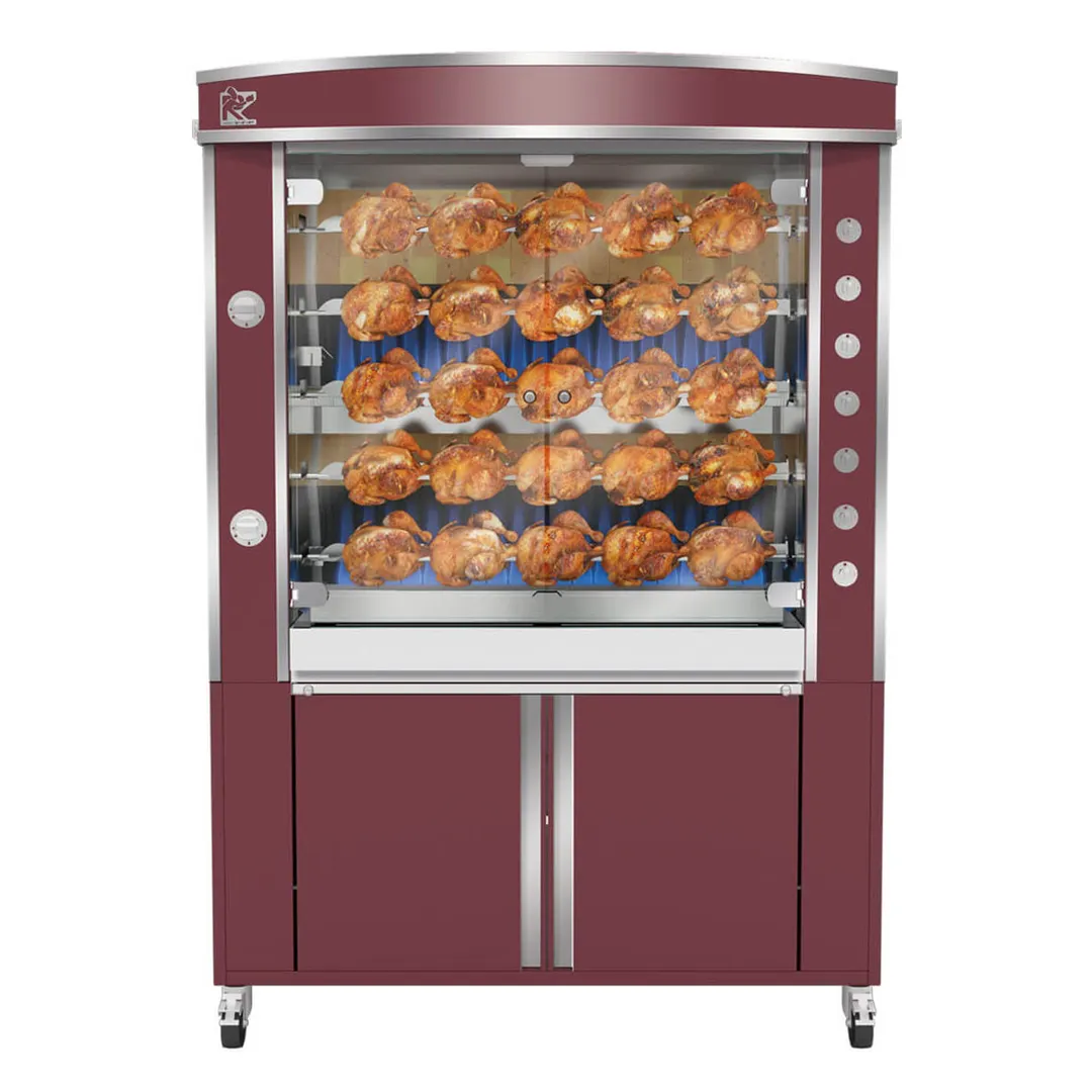 Rotisol USA GF1375-5G-LUX Rotisserie Gas Oven w/ 5 Spits, Countertop, 30-Chicken Capacity