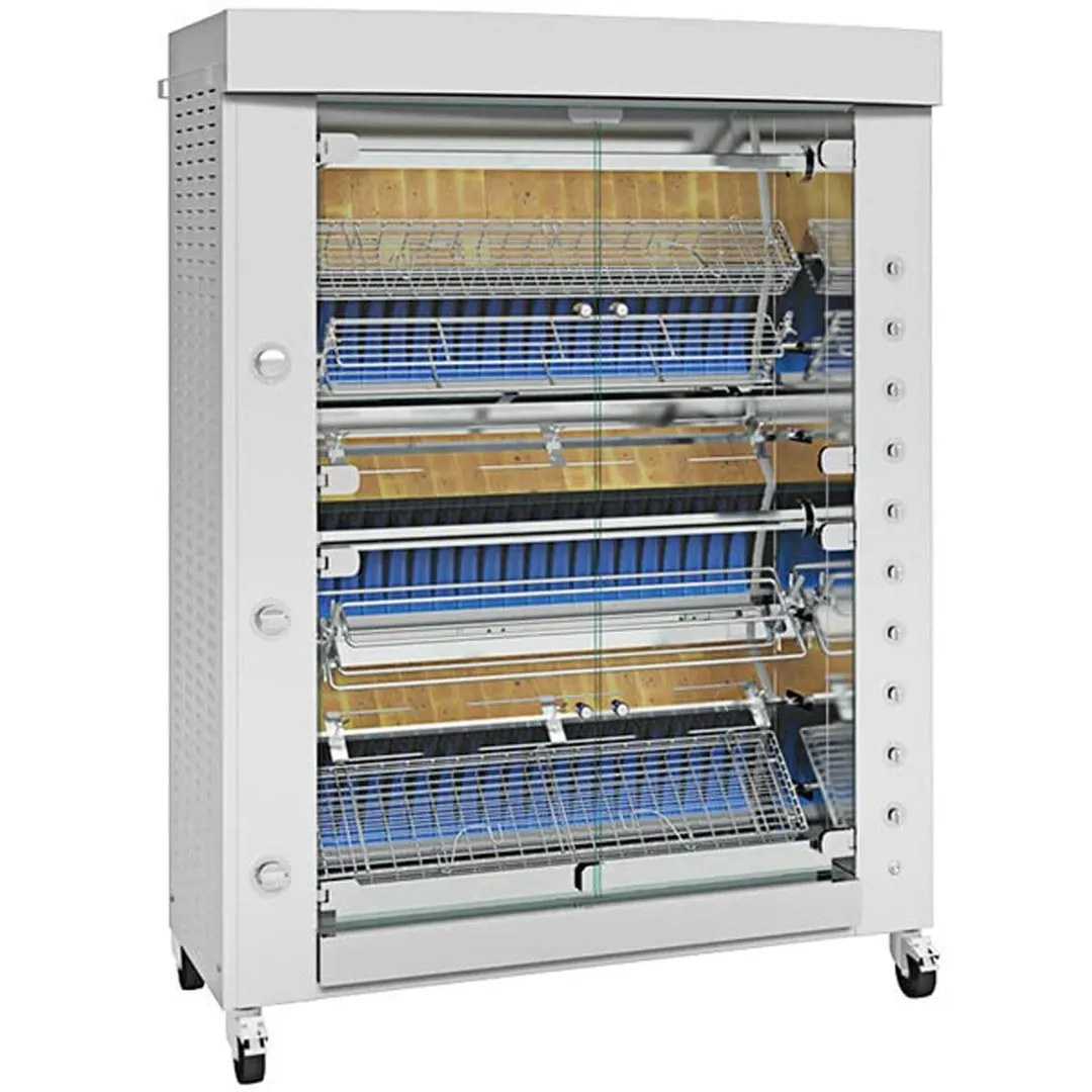 Rotisol USA GF1375-8G-SS Rotisserie Gas Oven w/ 8 Spits, Floor Model, 48-Chicken Capacity