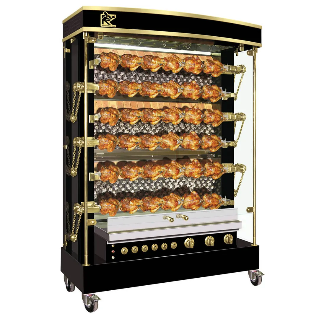Rotisol USA MF1375-6G-LUX Rotisserie Gas Oven w/ 6 Spits, Floor Model, 36-Chicken Capacity